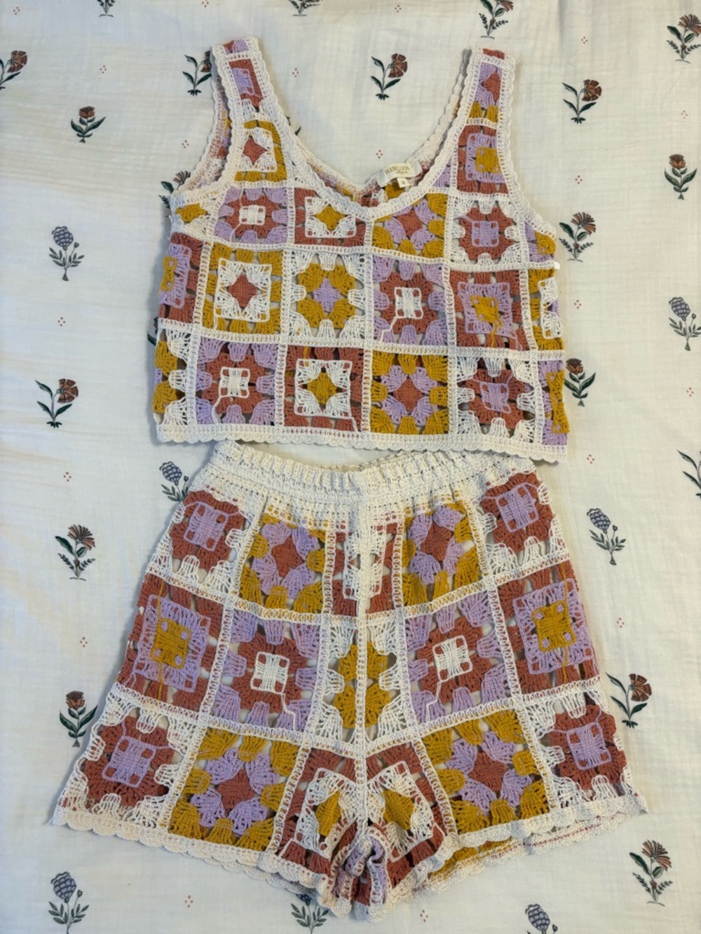 Crochet Tank Top & Shorts Set